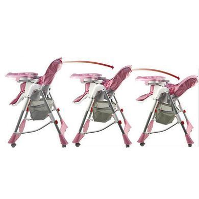 Стульчик для кормления C0105 (4 колеса) Розовый Spok
