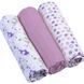 Муслиновые пеленки BabyOno Cупермягкие 3 шт. Фиолетовые (348/04) Spok