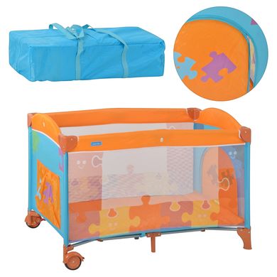 Кровать-манеж Bambi M 1703 Оранжево-голубой Spok
