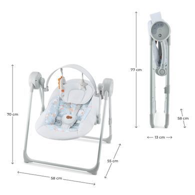 Кресло-качалка Kinderkraft Swingee Grey (KBSWIN00GRY0000) Spok