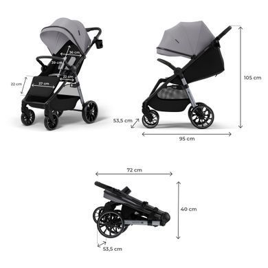 Прогулянкова коляска Kinderkraft Grande 2 Grey (KSGRAN02GRY0000) Spok