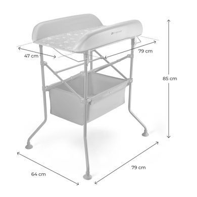 Столик для пеленання з ванночкою Kinderkraft Bubbly Grey (KABUBB00GRY0000) Spok