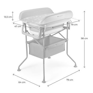 Столик для пеленання з ванночкою Kinderkraft Bubbly Grey (KABUBB00GRY0000) Spok
