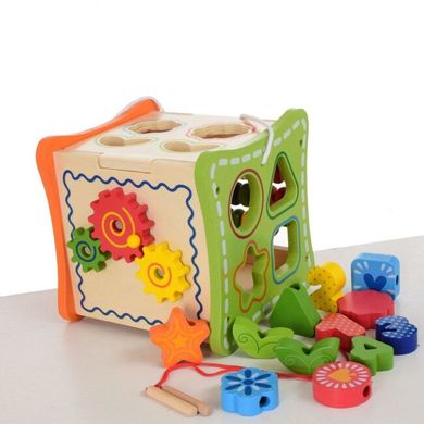 Деревянная развивающая игрушка-куб Bambi 5 в 1 (1226) Spok