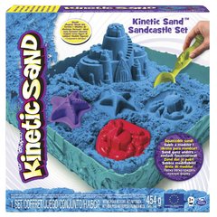 Набор песка для творчества Wacky-tivities Kinetic Sand Замок из песка 454 г Формочки, лоток Голубой (71402B) Spok