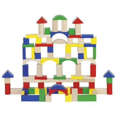 Конструктор деревянный Goki Строительный блоки разноцветные (58669) Spok