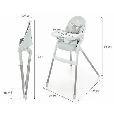 Стільчик для годування Kinderkraft Dinnly Grey (KHDINN00LGR0000) Spok