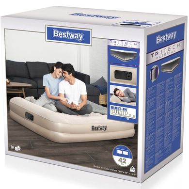 Надувная кровать с встроенным электронасосом Bestway Tritech Airbed, 203х152х42 см (67696) Spok