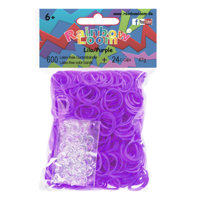 Набор аксессуаров для творчества Rainbow Loom (600 колец + 24 клипсы) Фиолетовый (B0010) Spok