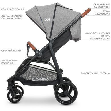 Прогулочная коляска El Camino X4 Gray (ME 1024L) Spok