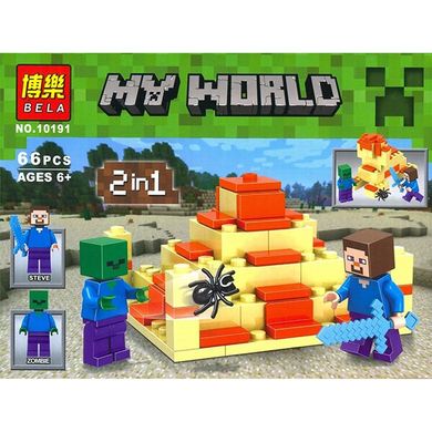 Конструктор Bela My world Minecraft Стив и Зомби (10191) Spok
