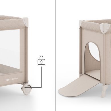 Кровать-манеж Kinderkraft Leody UP Beige (KCLEODUPBEG0000) Spok