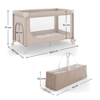 Кровать-манеж Kinderkraft Leody UP Beige (KCLEODUPBEG0000) Spok