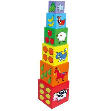 Набор кубиков Viga Toys Пирамидка (59461) Spok