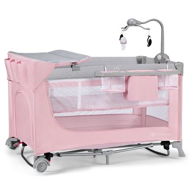 Кровать-манеж с пеленатором Kinderkraft Leody Pink (KCLEOD00PNK00AC) Spok