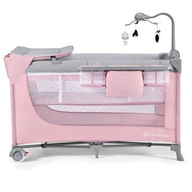 Ліжко-манеж з пеленатором Kinderkraft Leody Pink (KCLEOD00PNK00AC) Spok