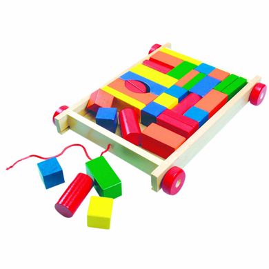 Тележка с цветными кубиками Bino (80151) Spok