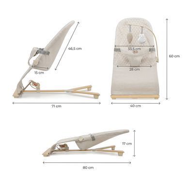 Шезлонг-качалка Kinderkraft Mimi Beige Wood (KBMIMI00WOD0000) Spok