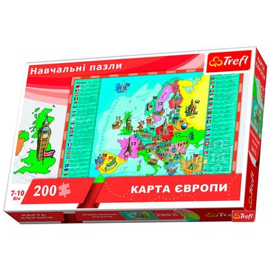 Учебный Пазл Trefl Карта Европы, 200 элементов (15530) Spok