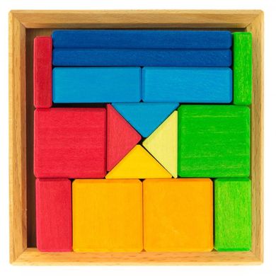 Конструктор деревянный Nic Разноцветный квадрат (NIC523343) Spok