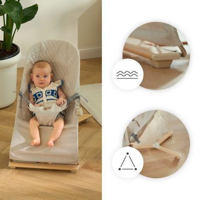 Шезлонг-качалка Kinderkraft Mimi Light Grey (KBMIMI00LGR0000) Spok